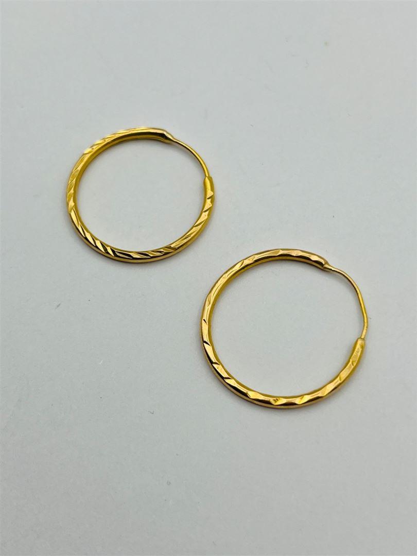 گوشواره طلا 18عیار حلقه ای تراش