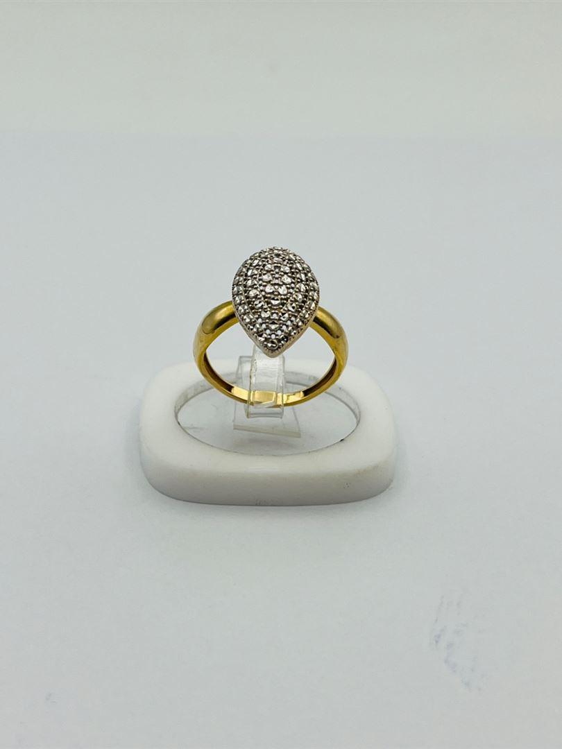 انگشتر طلا 18عیار تراش دو رنگ