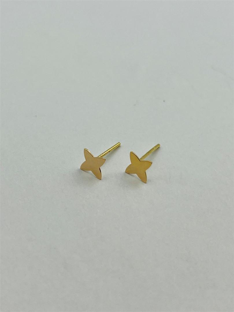 گوشواره طلا 18عیار میخی چهار پر135843