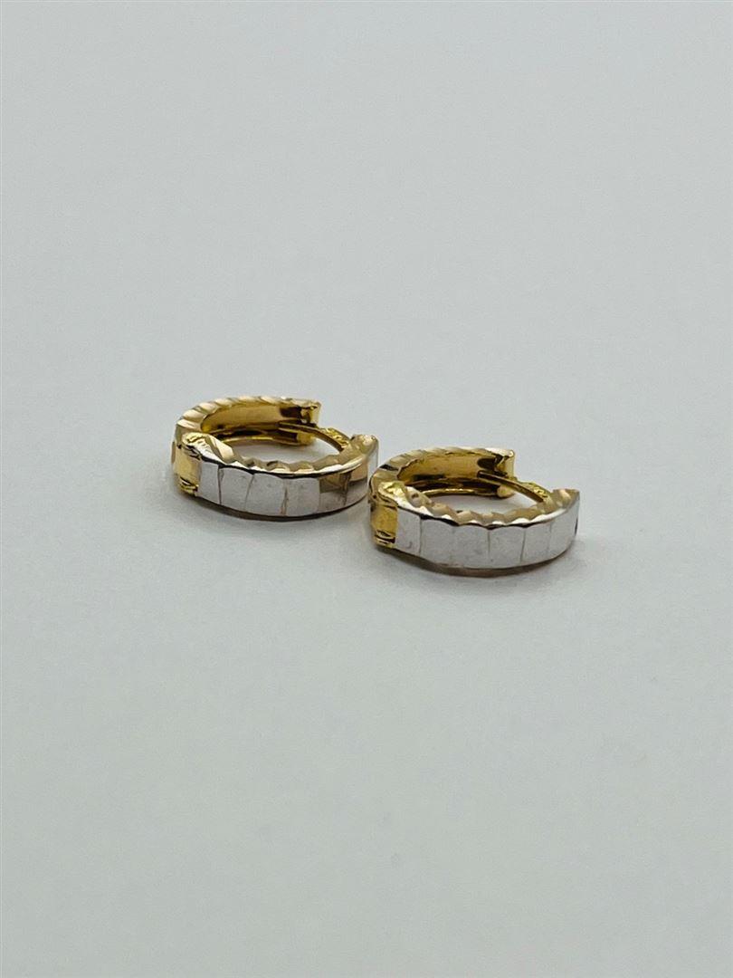 گوشواره طلا 18عیار حلقه ای تراش