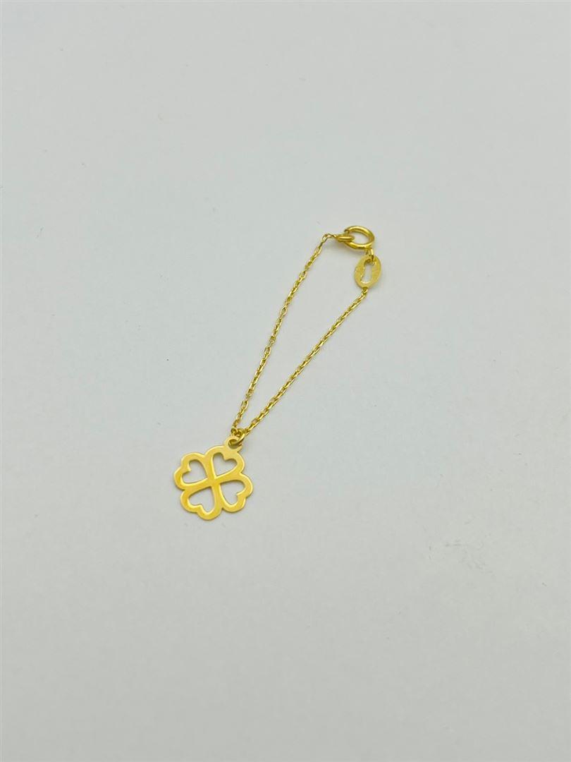 آویز ساعت طلا 18 عیار گل چهار پر 135395