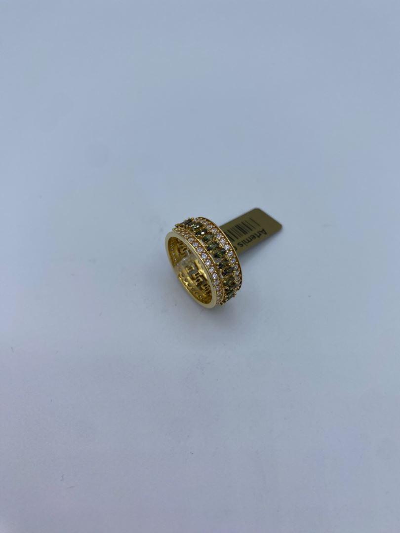 انگشتر نگینی سبز طلای 18 عیار 130076