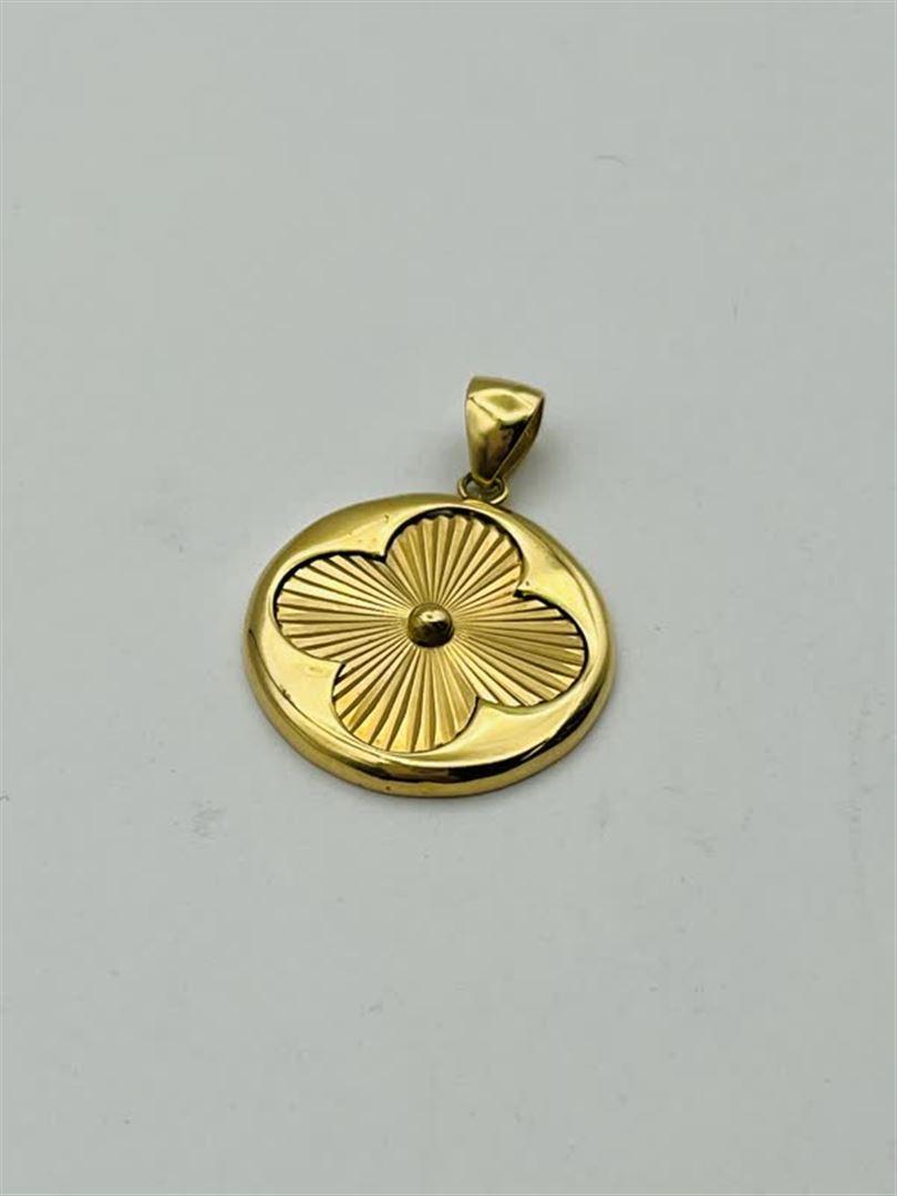 آویز پلاک طلا 18عیار گل