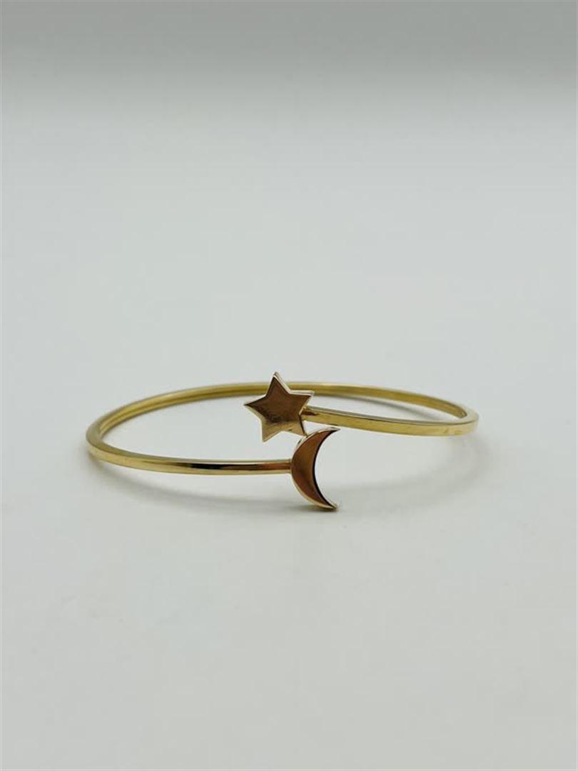 دستبند طلا 18عیار بنگل ماه و خورشید