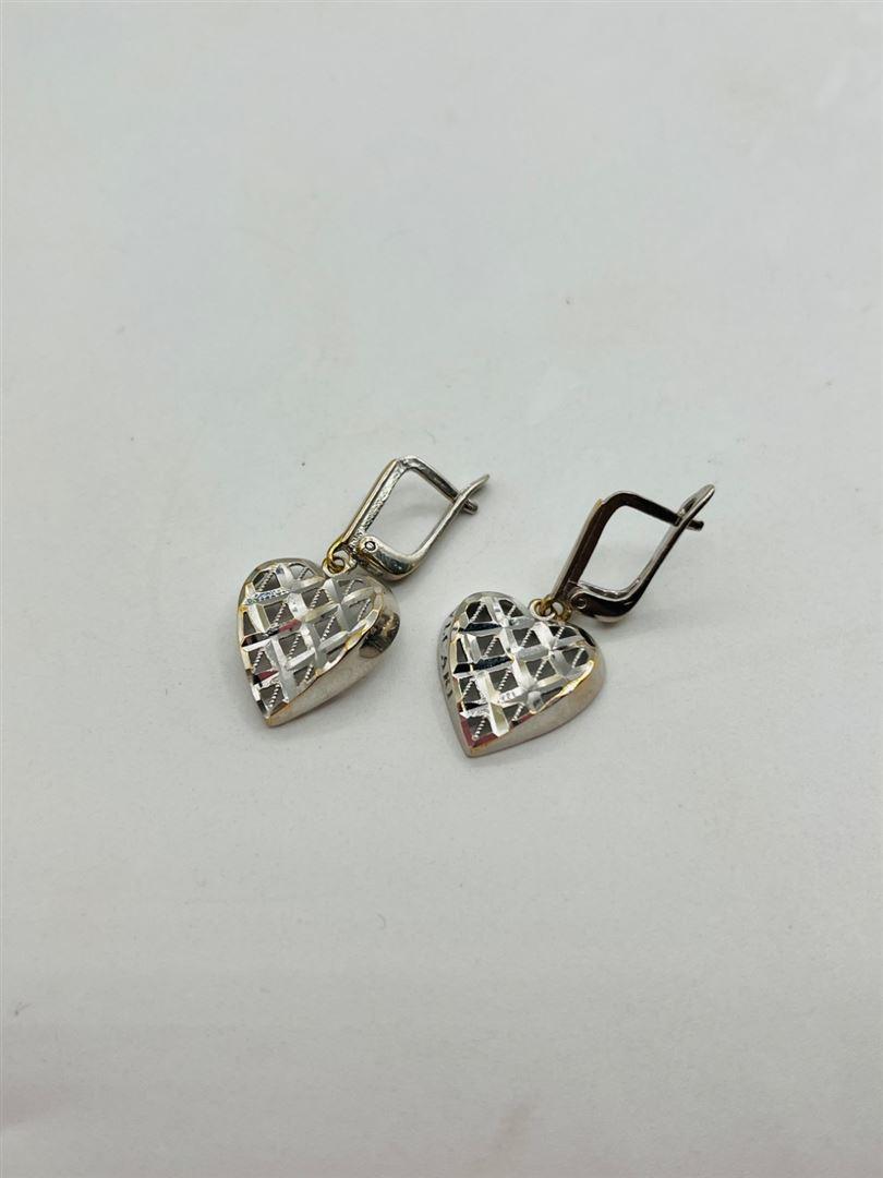 گوشواره طلا 18عیار تراش سفید قلب