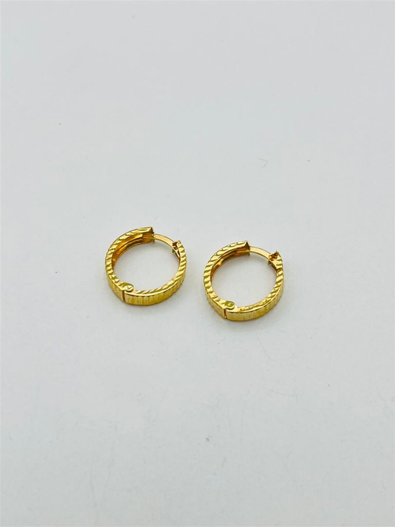 گوشواره طلا 18 عیار حلقه ای تراش 131802
