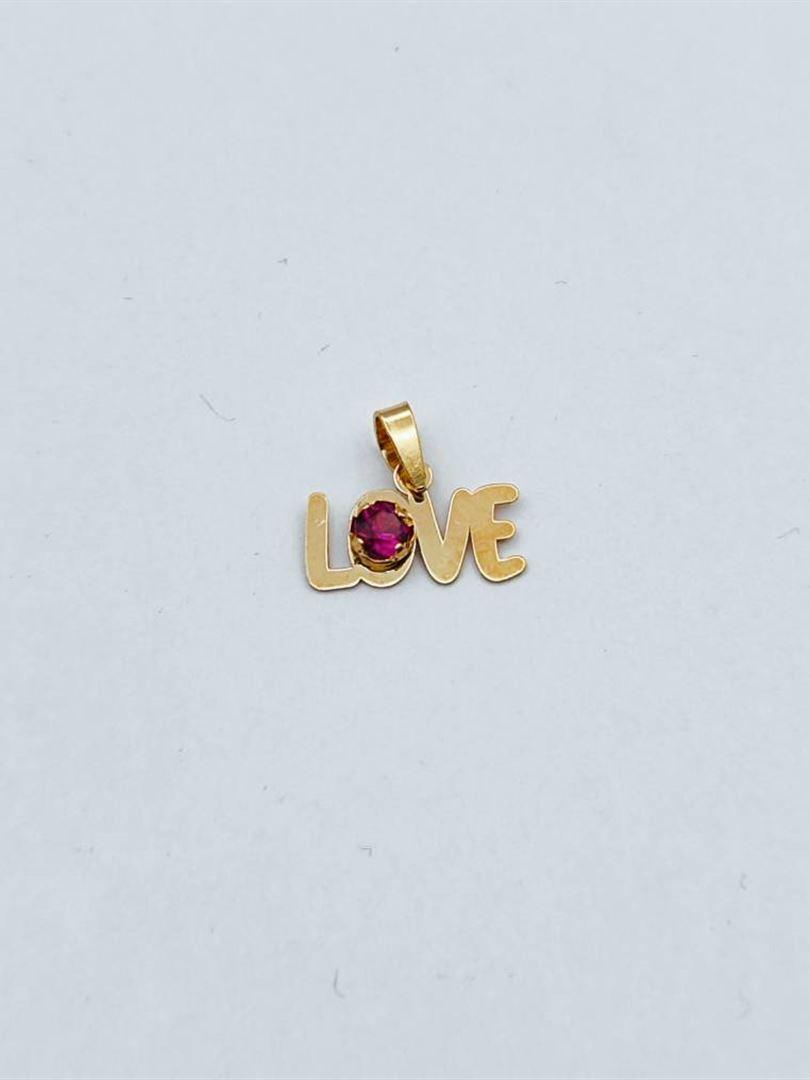 آویز پلاک طلا 18عیار love نگینی