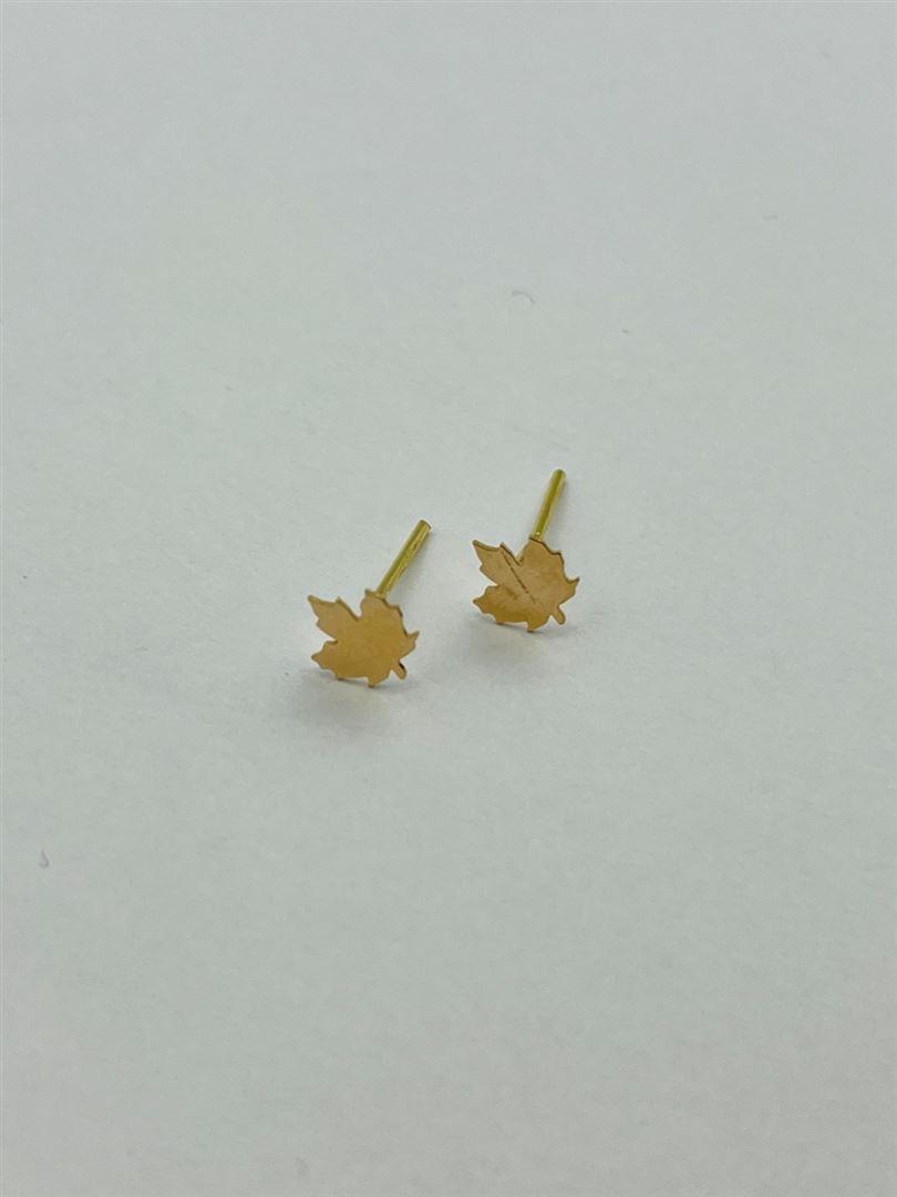 گوشواره طلا 18عیار میخی برگ135850