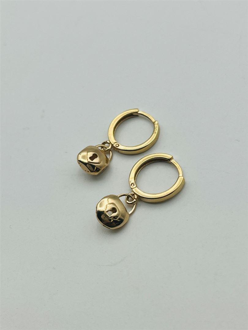 گوشواره طلا 18عیار آویز قفل134315