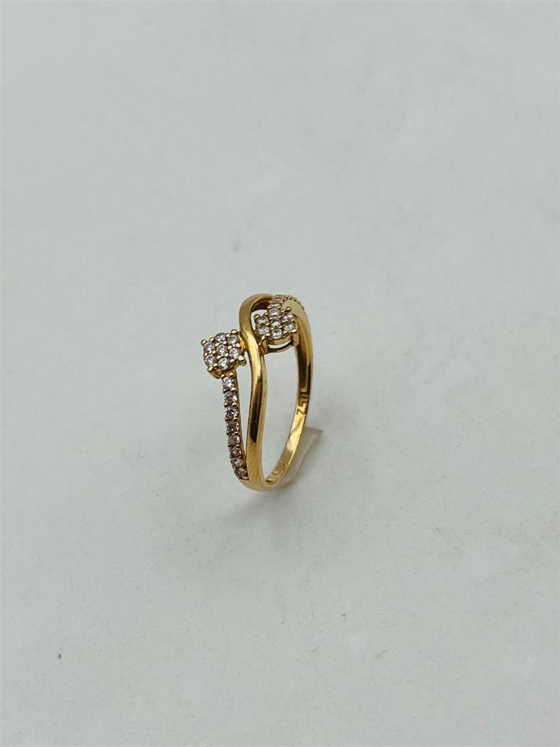 انگشتر طلا 18عیار نگین دار رز گلد138694