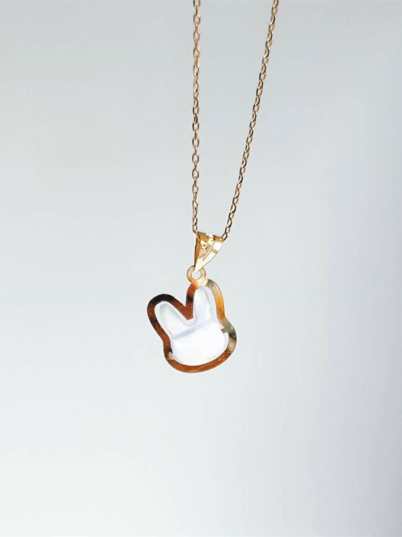 آویز پلاک طلا 18عیار خرگوش صدفی