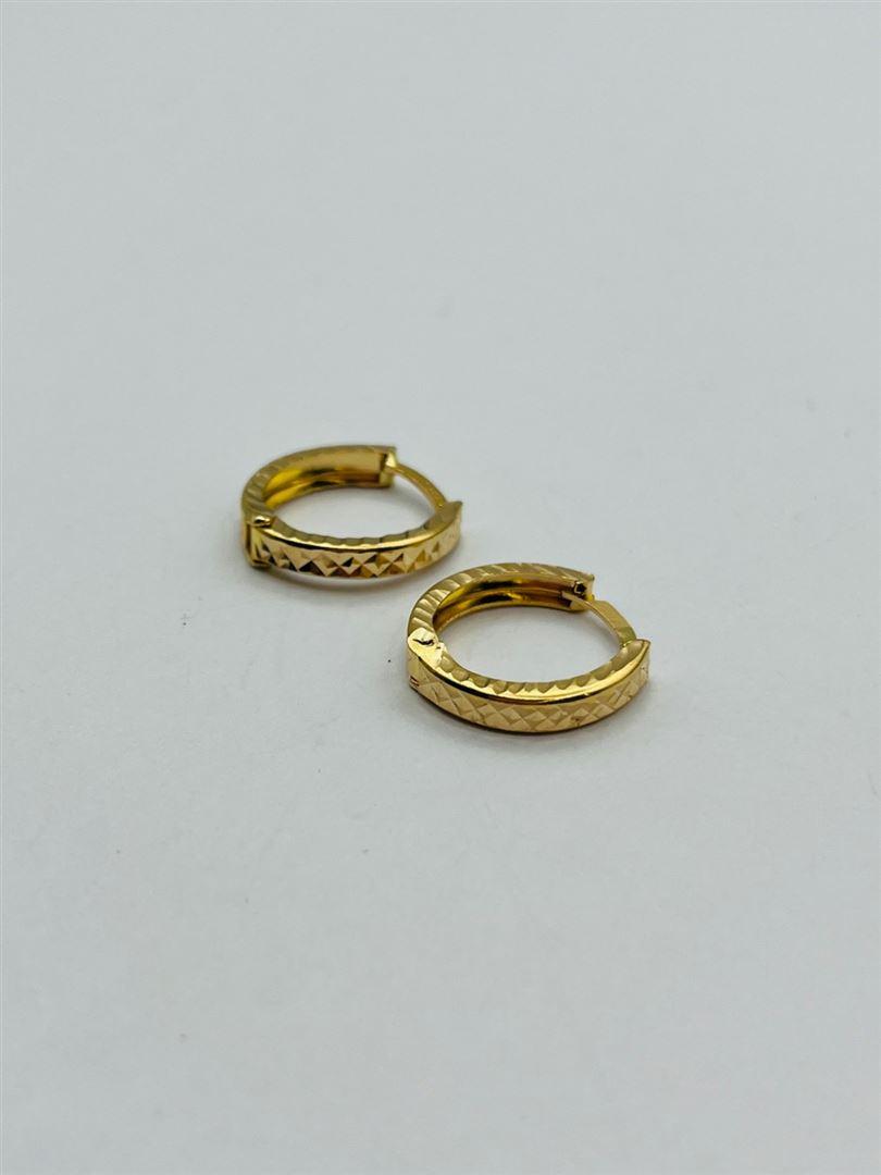 گوشواره طلا 18عیار حلقه ای تراش 140867