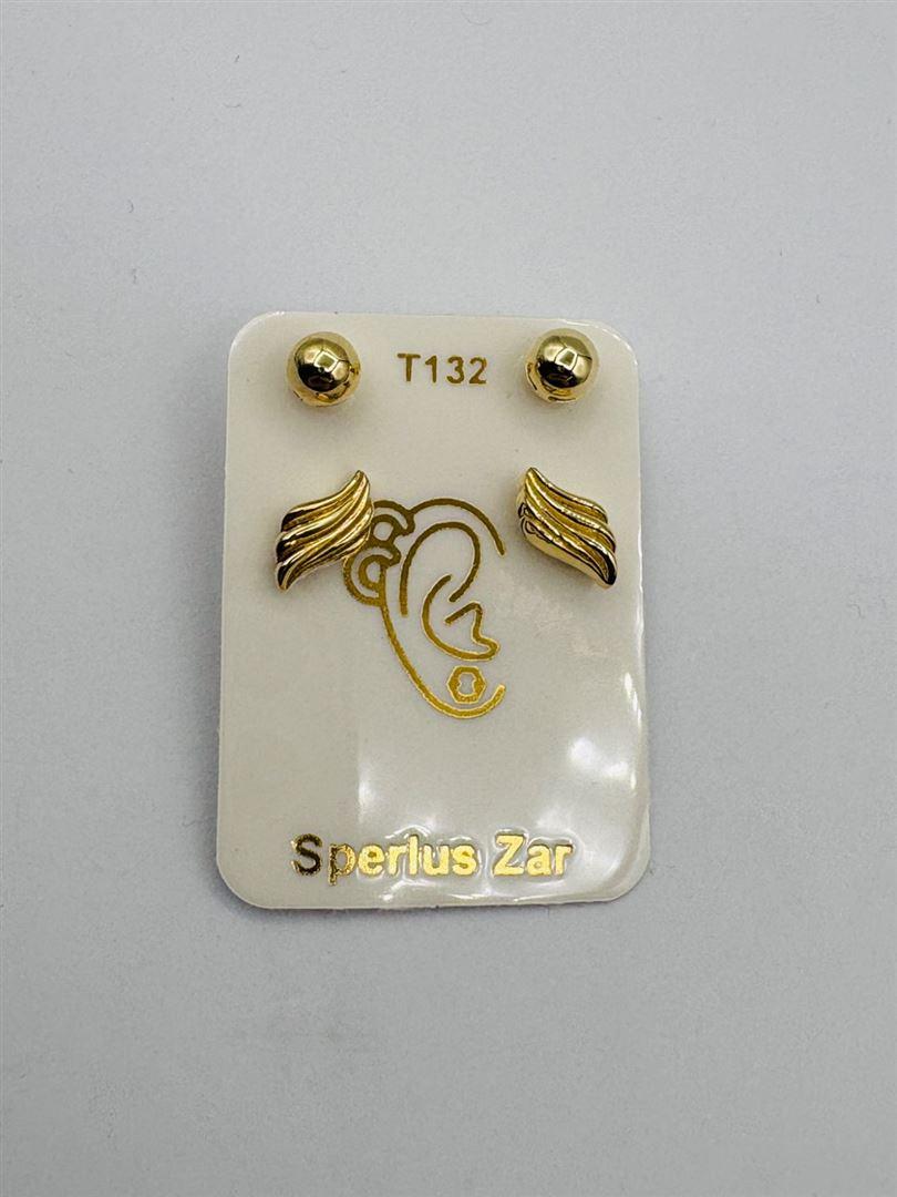 گوشواره طلا 18عیار پرسینگی دیور بال133497