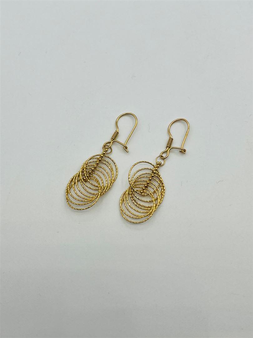 گوشواره طلا 18عیار آویز حلقه ای 135972