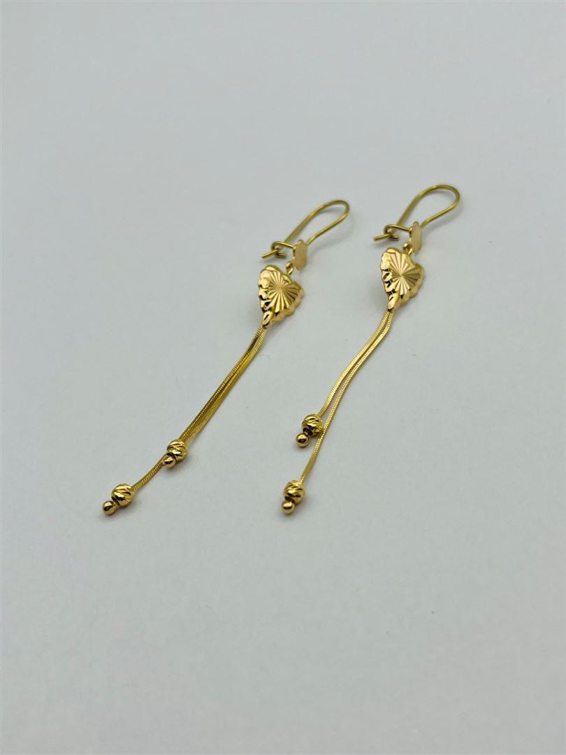 گوشواره طلا 18عیار آویز گوی