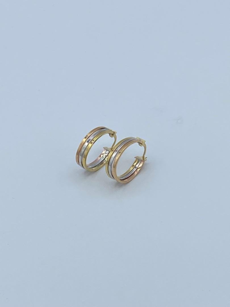 گوشواره طلا 18 عیار سه رنگ