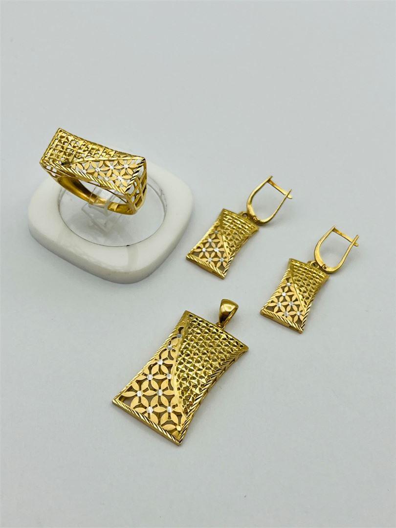 نیم ست طلا 18عیار تراش [140811], [140812], [140813]