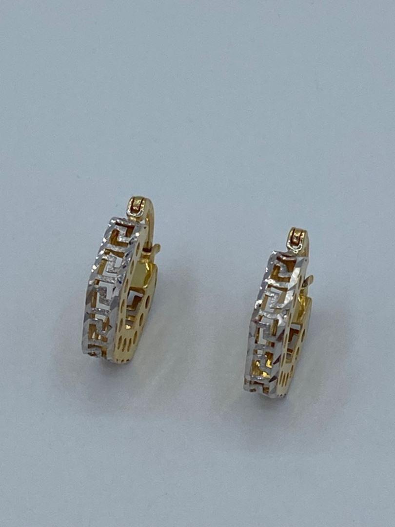 گوشواره طلای 18عیار ورساچه دورنگ