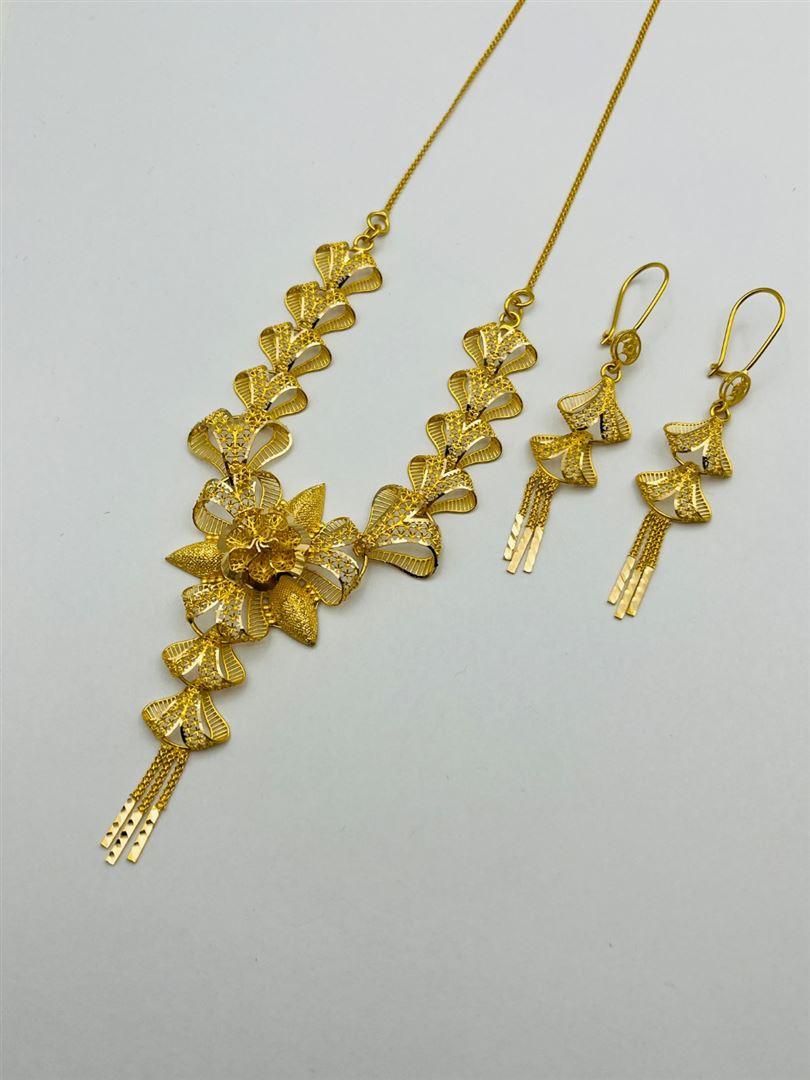 نیم ست طلا 18عیار تراش گل