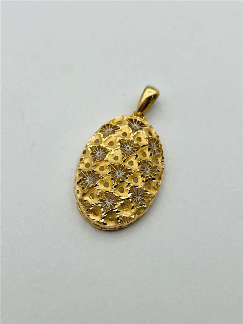 آویز پلاک طلا 18عیار تراش