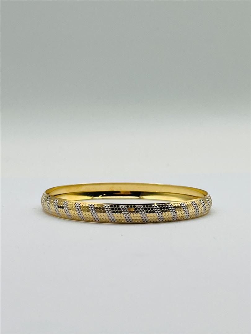 النگو طلا 18عیار تراش دو رنگ142050