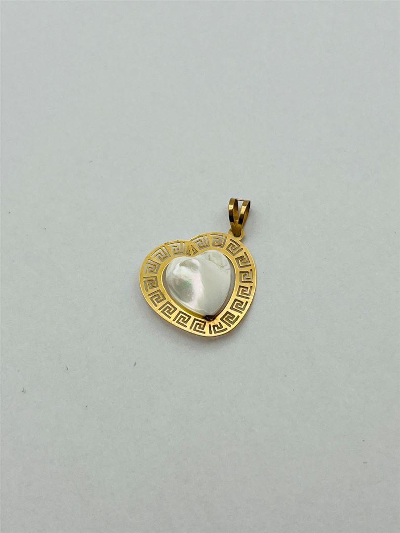 آویز پلاک طلا 18عیار مروارید