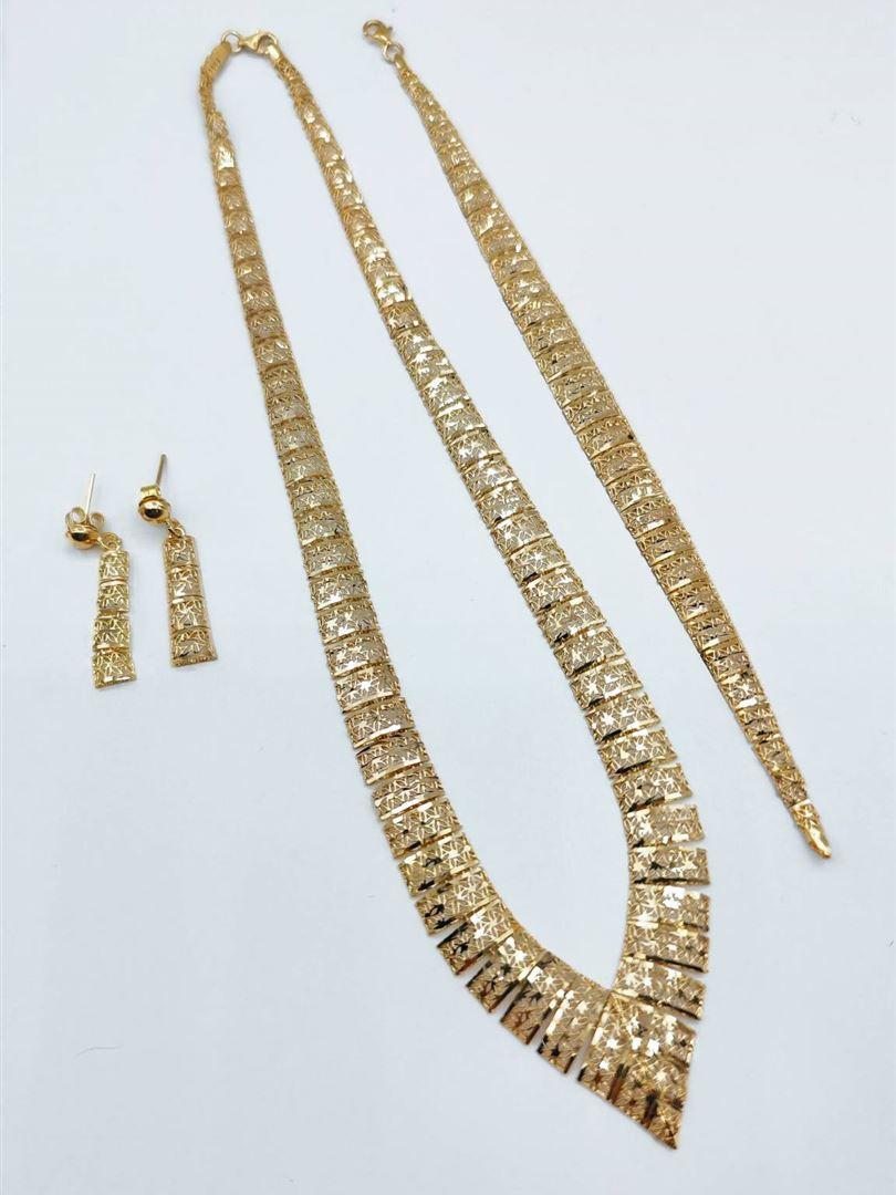 سرویس طلا 18 عیار تراش [135696-135697-135698]