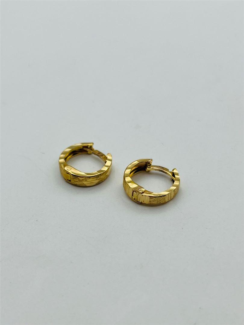 گوشواره طلا 18عیار حلقه ای تراش