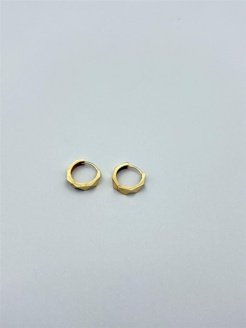 گوشواره طلا 18 عیار حلقه ای کریستال137436