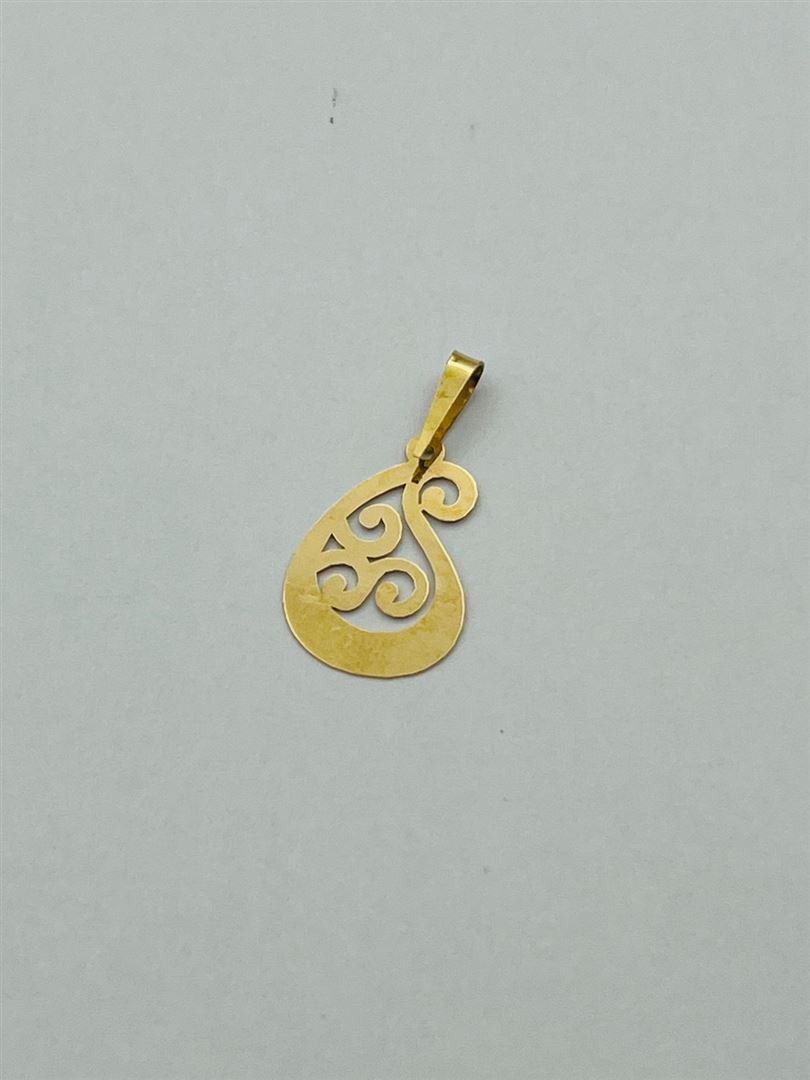 آویز پلاک طلا 18عیار بته جقه