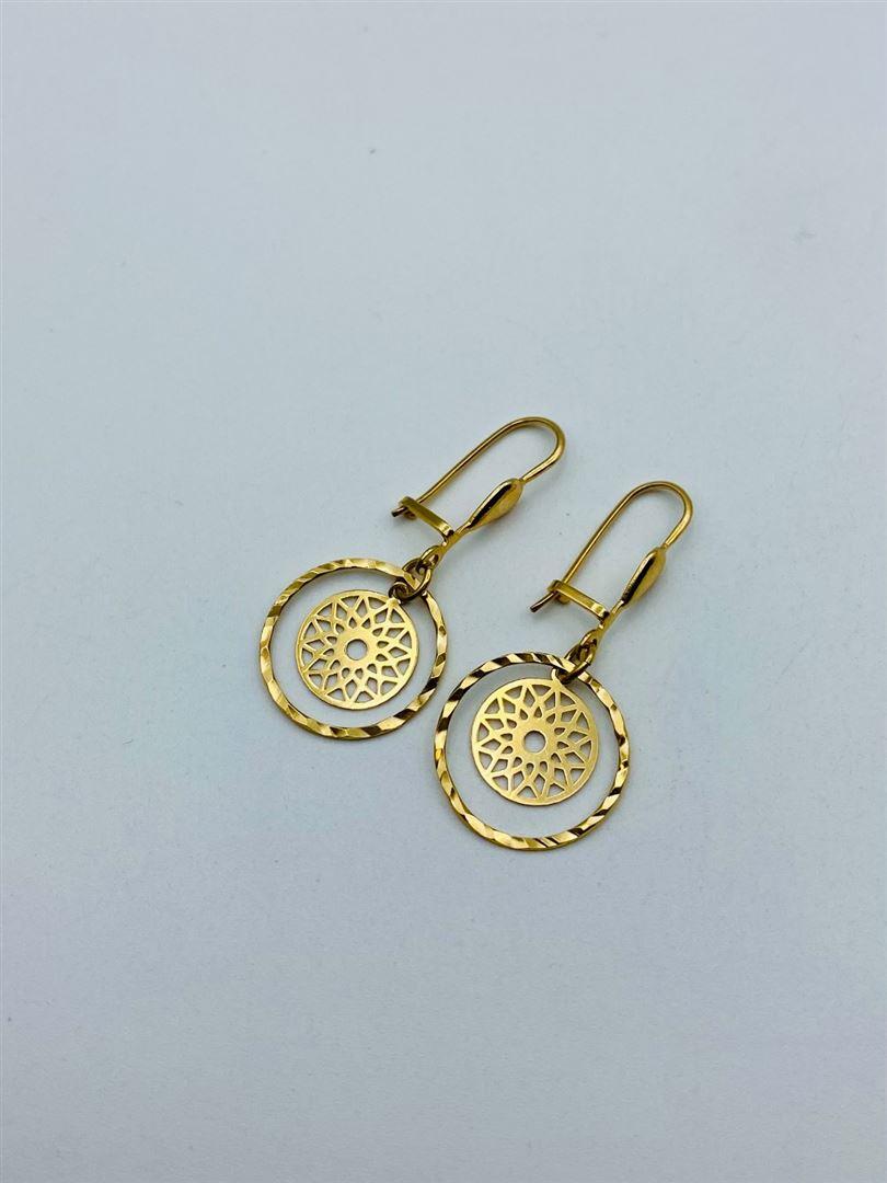 گوشواره طلا 18 عیار آویزدار