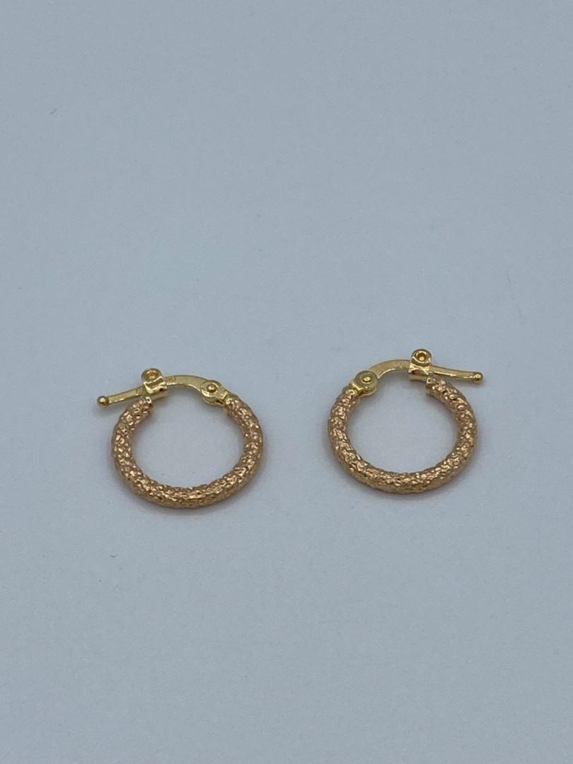 گوشواره طلای 18عیار حلقه ای تراشدار 123881
