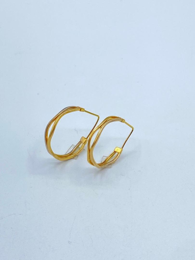 گوشواره حلقه ای طلا 18 عیار [125766]	