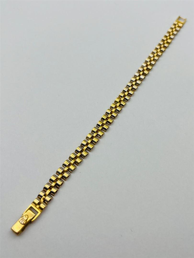 دستبند طلا 18عیار رولکس دو رنگ