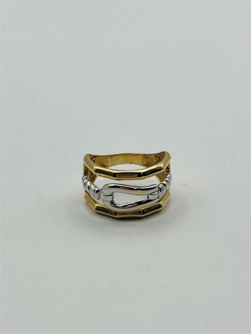 انگشتر طلا 18عیار امگا دو رنگ143724