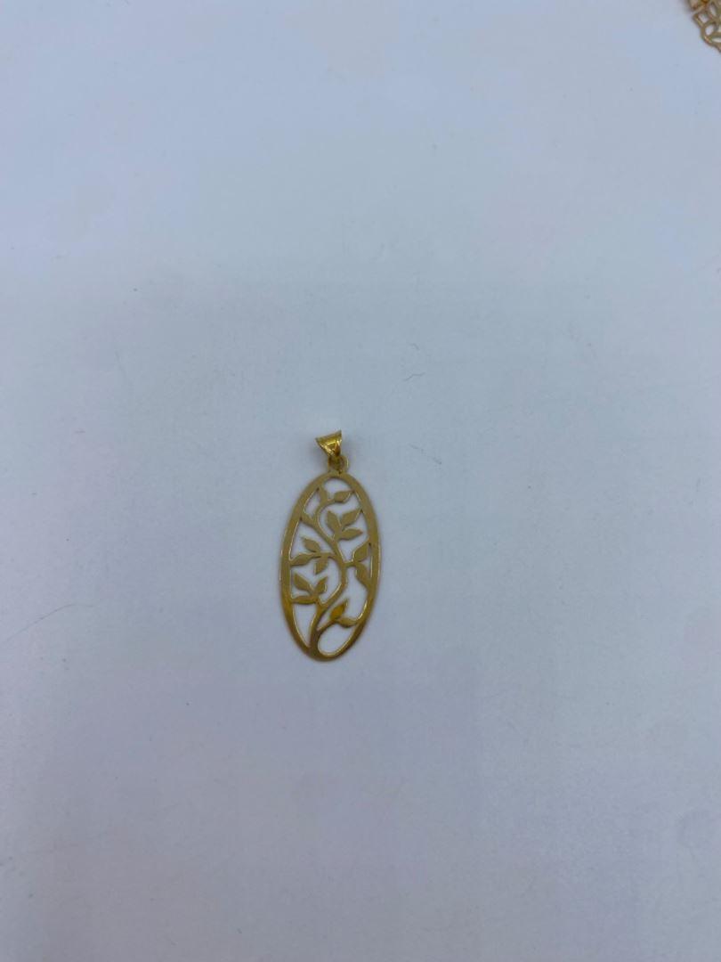 آویز طلا 18 عیار بیضی 124849