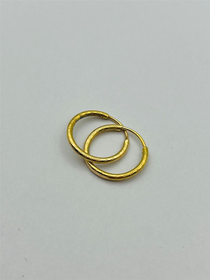 گوشواره طلا 18عیار حلقه ای تراش140322