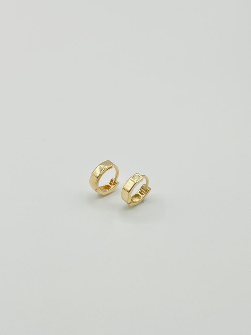 گوشواره طلا 18 عیار حلقه ای آینه ای 127123