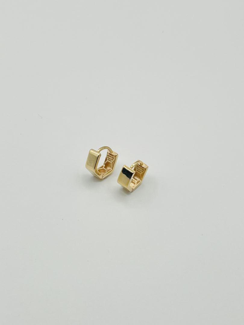 گوشواره طلا 18 عیار حلقه ای شش ضلعی 127120