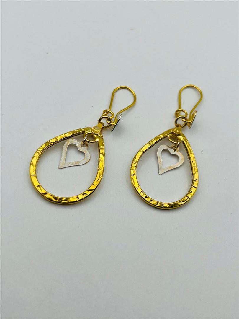 گوشواره طلا 18عیار آویز قلب 139491