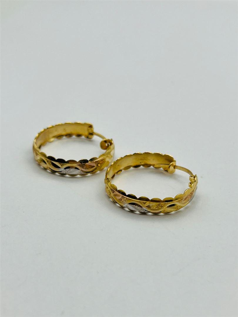 گوشواره طلا 18عیار حلق ای تراش