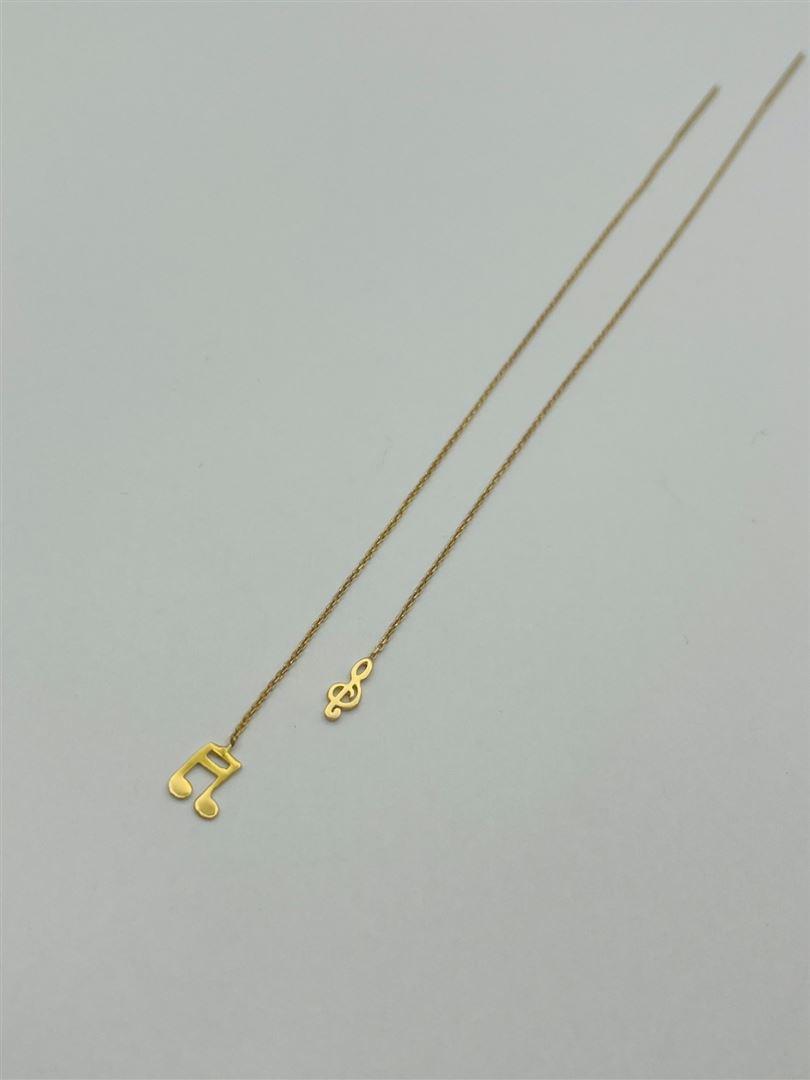 گوشواره طلا 18عیار بخیه ای نت موسیقی132856