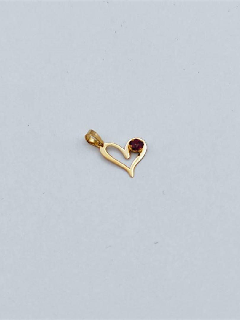 آویز پلاک طلا 18عیار قلب نگینی