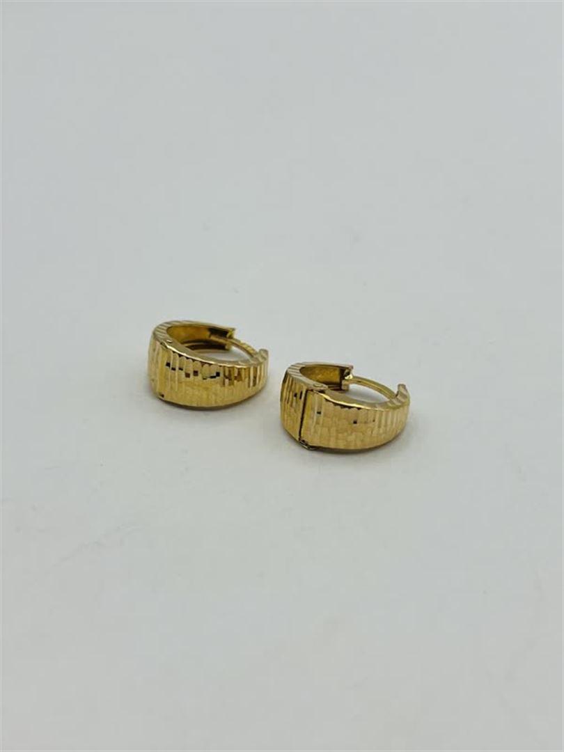 گوشواره طلا 18عیار حلقه ای تراش 144089