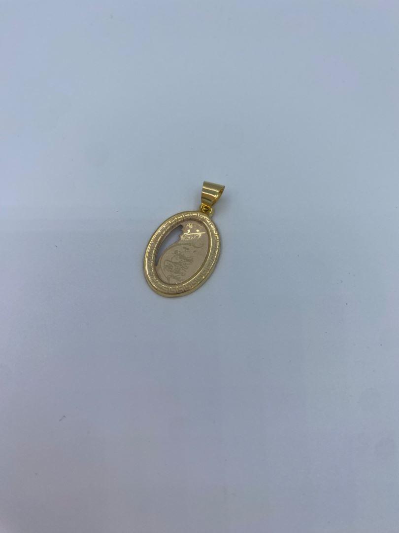 آویز ونکلیف بیضی طلای 18 عیار 126082