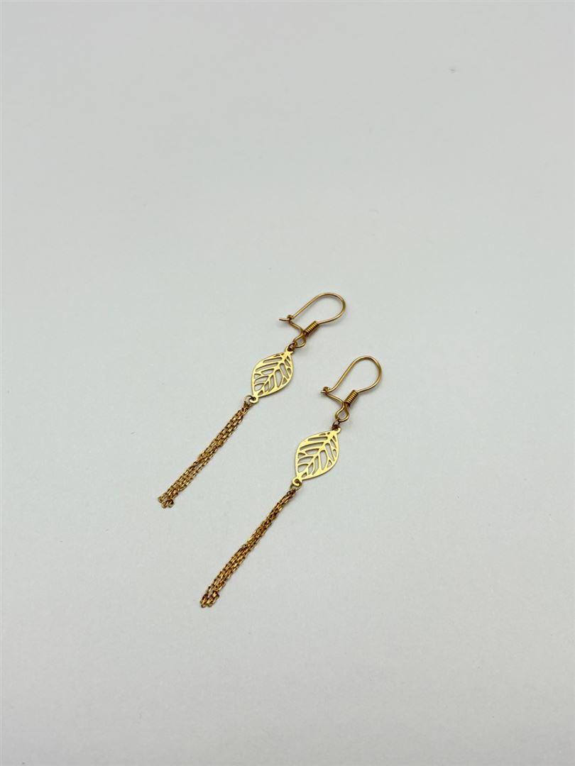 گوشواره طلا 18 عیار آویز برگ137437