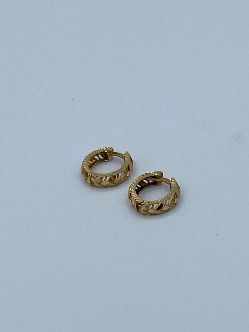 گوشواره طلا 18 عیار حلقه ای تراش