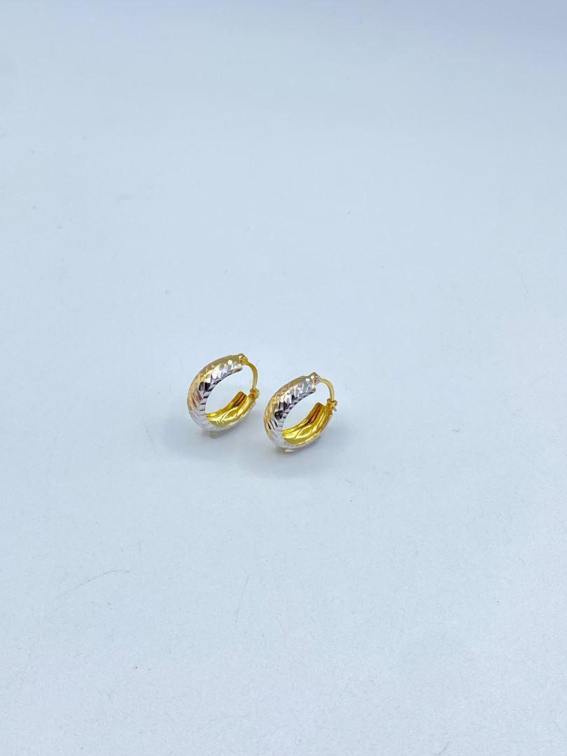 گوشواره طلا 18 عیار حلقه ای تراش [125761]