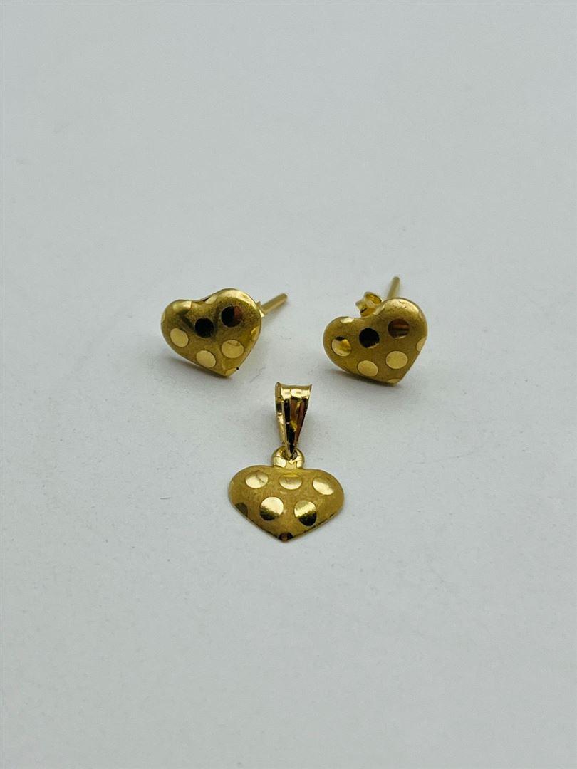 نیم ست طلا 18عیار قلب138608-138609