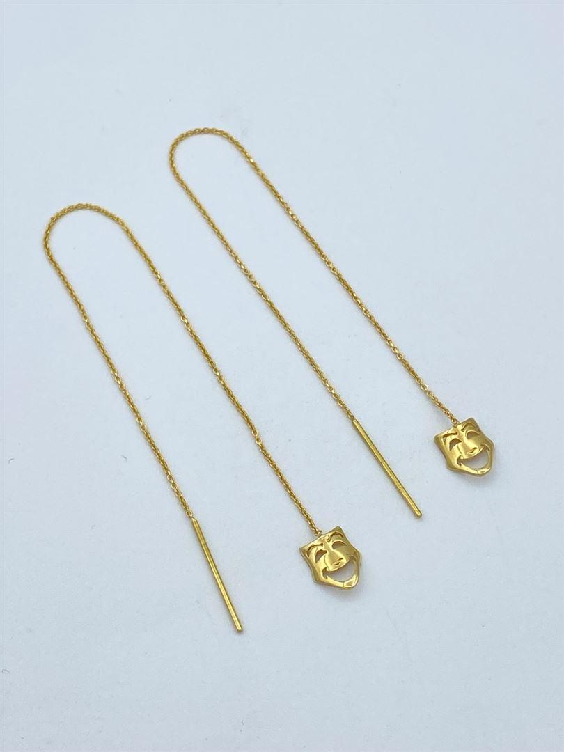 گوشواره طلا 18 عیار بخیه ای129955